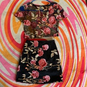 floral skirt set